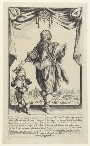 Portret van de schilder Claude Deruet en zijn zoon by Jacques Callot