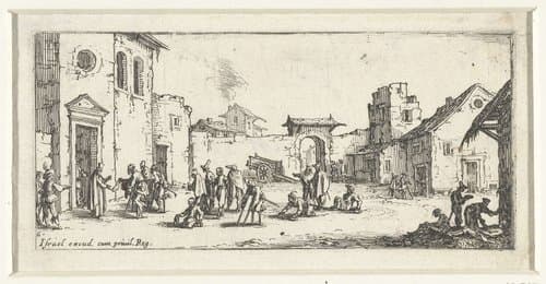 Gewonden bij een ziekenhuis by Jacques Callot
