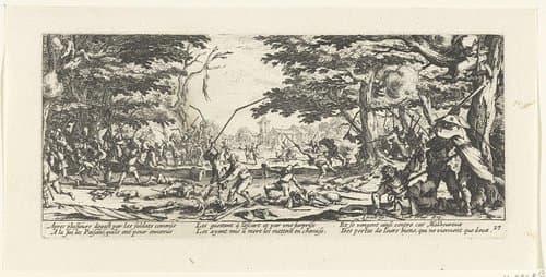 Boeren nemen wraak op soldaten by Jacques Callot