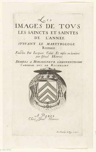 Titelblad voor prentserie 'Alle heiligen en de christelijke feestdagen van het jaar' by Abraham Bosse