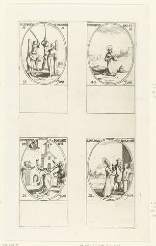 Heilige Gervasius en Heilige Protasius van Milaan by Jacques Callot