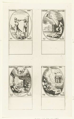 Heilige Flavianus van Acquapendente by Jacques Callot