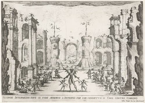 Tweede intermezzo: helse wezens maken zich op om Circe te wreken by Jacques Callot