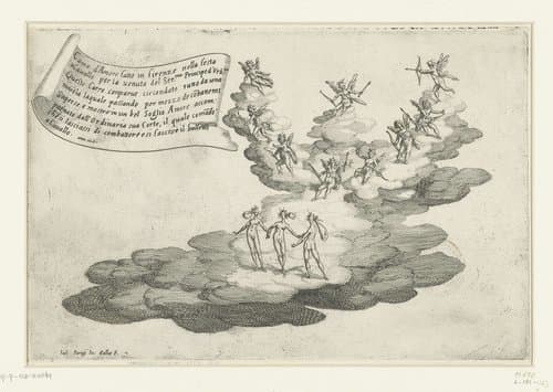Feest te Florence: praalwagen van de Liefde by Jacques Callot