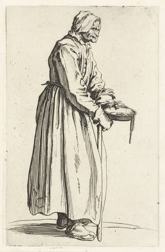 Bedelares met een centenbakje en een stok by Jacques Callot