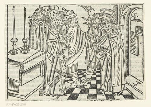 De bloeiende staf van Jozef by Master of Delft