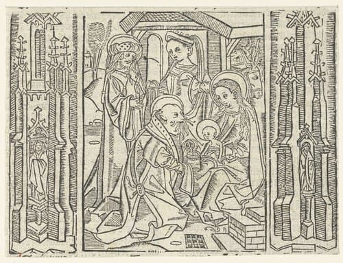 Aanbidding der koningen by Master of Delft