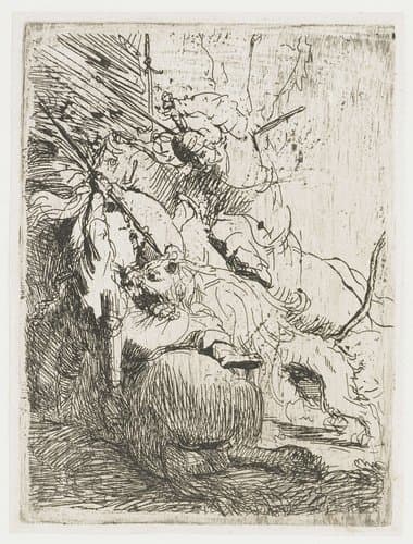 The Small Lion Hunt by Rembrandt van Rijn