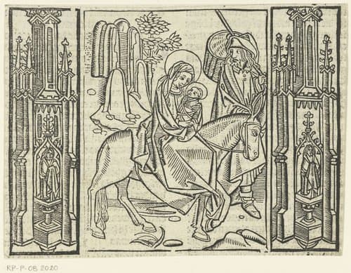 De vlucht naar Egypte by Master of Delft