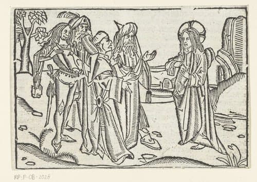 Christus spreekt met Joden by Master of Delft
