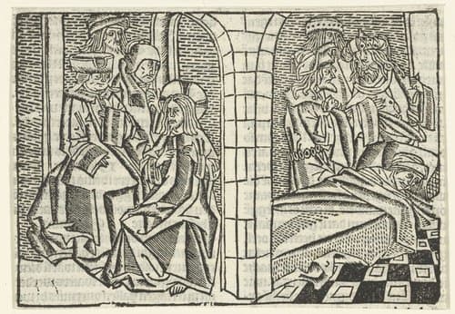 Christus geneest de verlamde man by Master of Delft