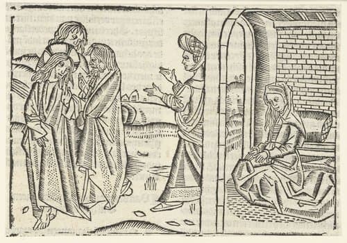 Christus en de Kanaänitische vrouw by Master of Delft