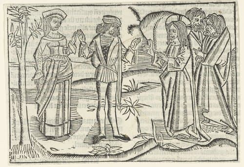 Christus predikt over scheiden by Master of Delft