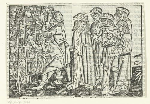 Parabel van de werkers in de wijngaarde by Master of Delft