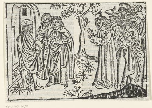 Een Samaritaan weigert Christus te ontvangen by Master of Delft