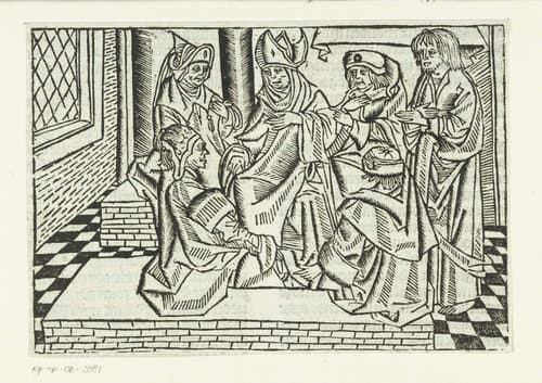 Judas bij de hogepriesters by Master of Delft