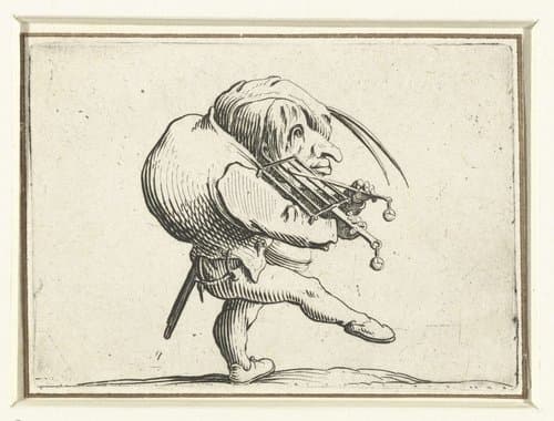 Dwerg met rooster en zwaard by Jacques Callot