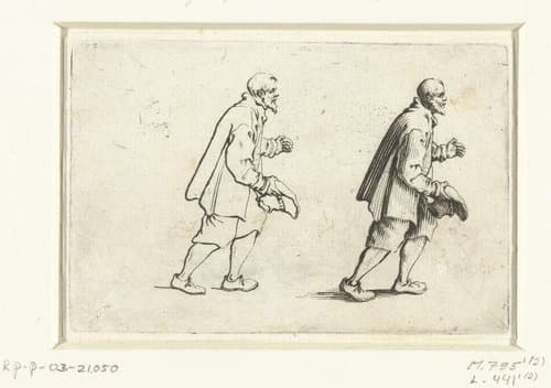 Tweemaal dezelfde lopende man by Jacques Callot