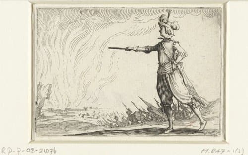Bevelhebber te voet by Jacques Callot