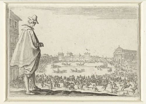 Man met hoed bij de Piazza Santa Maria Novella te Florence by Jacques Callot