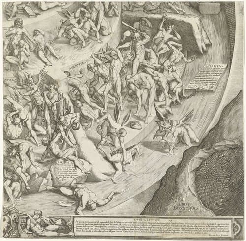 Hel en vagevuur (deel rechtsonder) by Jacques Callot