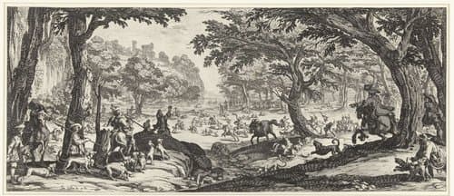 Hertenjacht by Jacques Callot