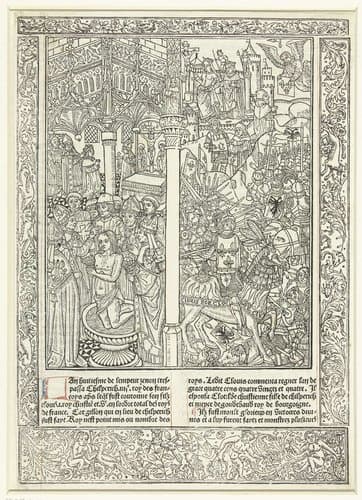 De doop van Clovis I en de slag bij Tolbiac by anonymous