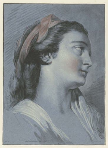 Hoofd van een jonge vrouw by Jean François Janinet
