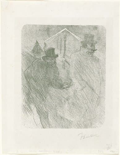 Baron Moïse bedelt op straat bij voorbijganger by Henri de Toulouse-Lautrec