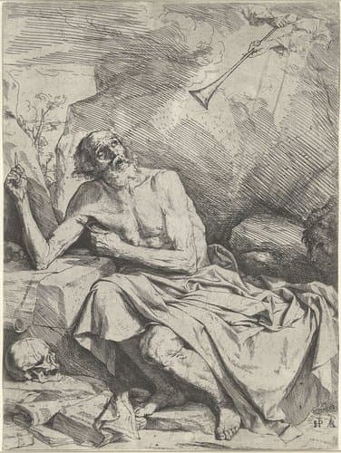 Heilige Hieronymus en de trompet by Jusepe de Ribera