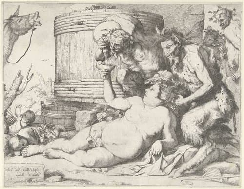 Silenus bij het wijnvat by Jusepe de Ribera
