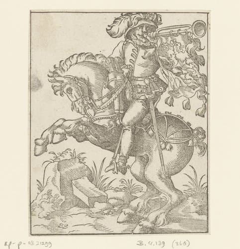 Hoornblazende ruiter by anonymous; Jost Amman