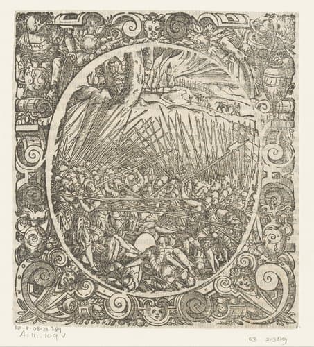 Gevecht tussen hellebaardiers by Jost Amman