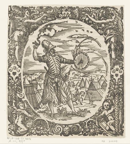 Kruitmeester met vuurwerk by Jost Amman