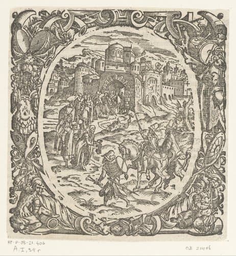 Overgave van een stad by Jost Amman