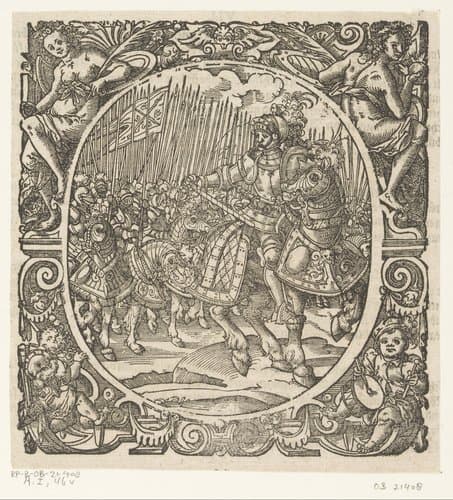 Generaal voor zijn cavalerie by Jost Amman