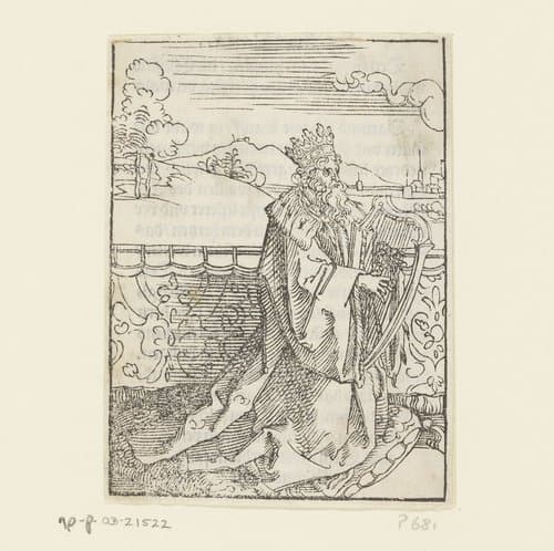 David spelend op de harp by anonymous