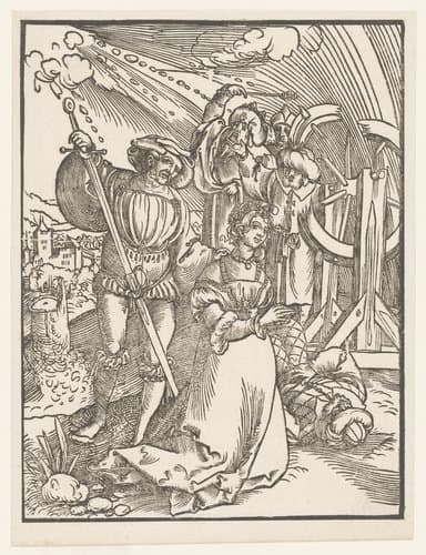 Martelaarschap van de heilige Catharina by anonymous; Hans Sebald Beham
