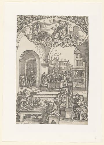 Mercurius en zijn kinderen by anonymous; Hans Sebald Beham