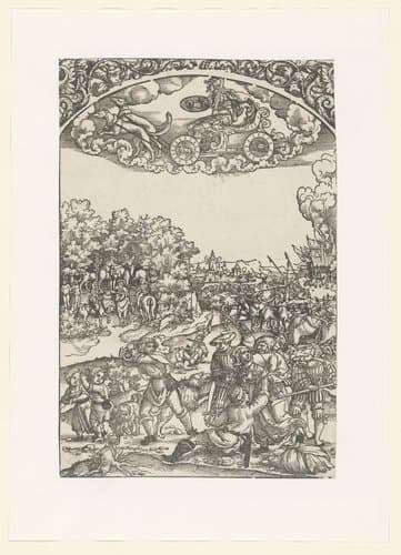Mars in zijn triomfwagen by anonymous; Hans Sebald Beham