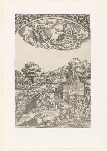 Luna in haar triomfwagen by anonymous; Hans Sebald Beham