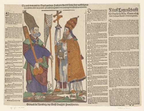 Apostel Petrus en een paus by Wolfgang Drechsel
