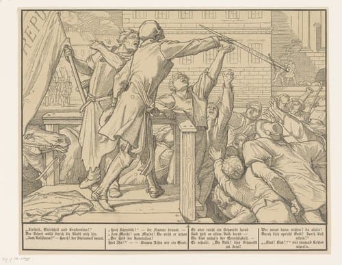 Dood als volksmenner by Gustav Richard Steinbrecher; Alfred Rethel