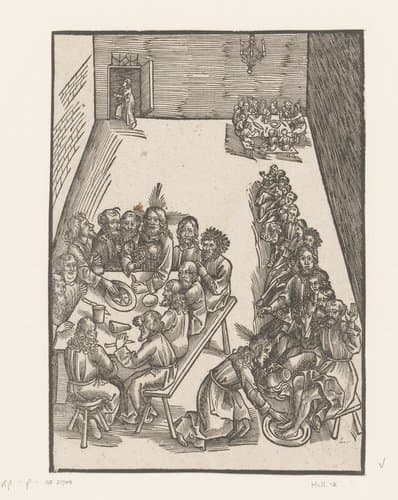 Laatste avondmaal en de voetwassing by anonymous; Urs Graf