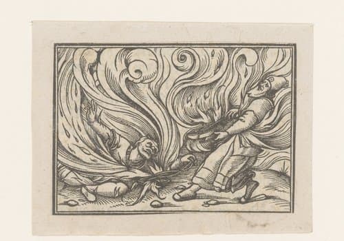 Vernietiging van Nadab en Abihu by anonymous; Hans Holbein (II)