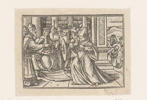 Atalja wordt koningin door de dood van haar zoon by anonymous; Hans Holbein (II)