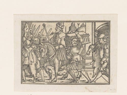 Shishak van Egypte rooft de tempelschatten by anonymous; Hans Sebald Beham