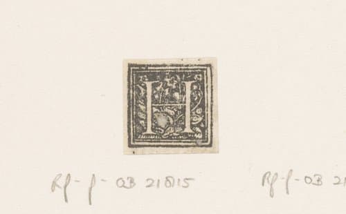 Letter H: plant met bloemen by anonymous; Hans Holbein (II)