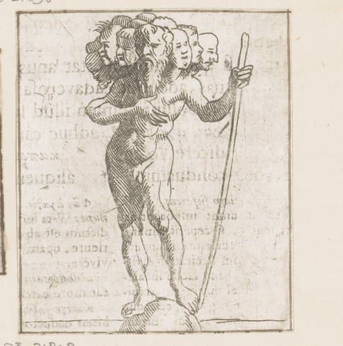 Man met meerdere koppen by Caspar Merian