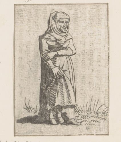 Begerige oude vrouw by Caspar Merian
